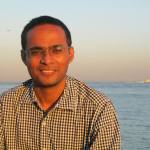 Article contributor Chandra Shekhar Misra near a ocean